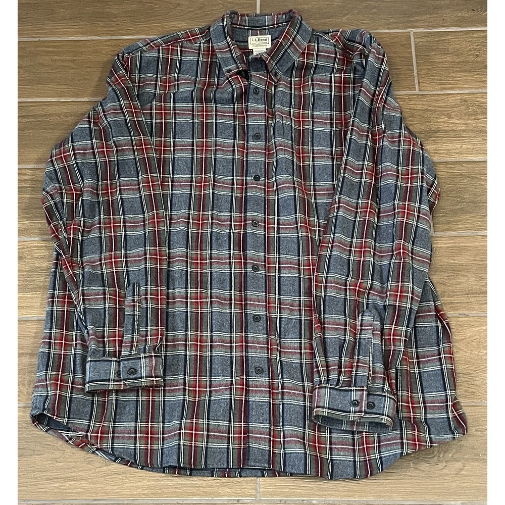 L.L. Bean Men's Traditional Fit Button-Up Shirt Size XXL-Tall Multicolor Plaid